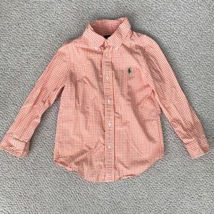 Ralph Lauren Orange and White Check Button-down 5